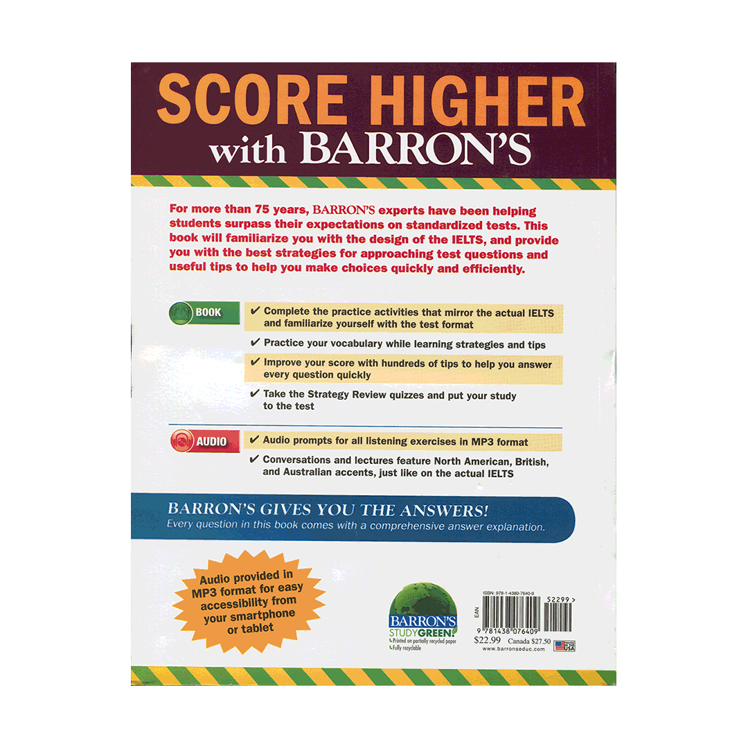 Barrons IELTS Practice Exams 3rd+CD