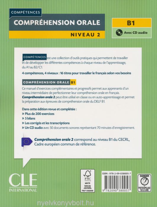 Comprehension orale 2 - Niveau B1 + CD - 2eme edition