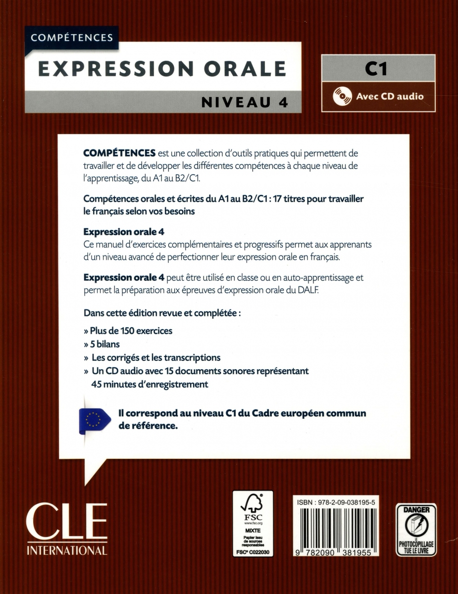 Expression orale 4 - Niveau C1 + CD - 2eme editionسیاه و سفید