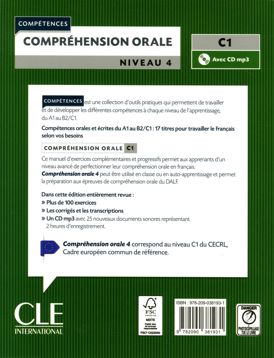 Comprehension orale 4 - Niveau C1 + CD - 2eme edition