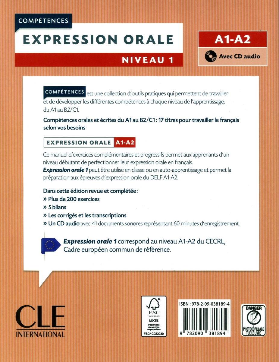 Expression orale 1 - Niveaux A1/A2 + CD - 2eme edition