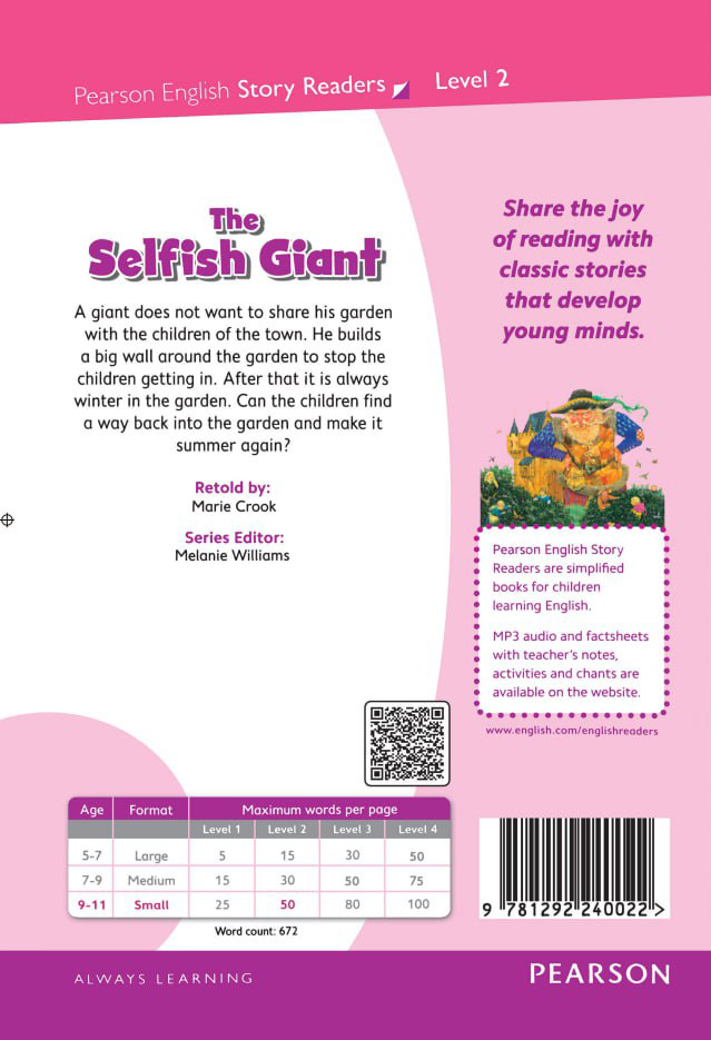 Pearson THE SELFISH GIANT Level 2+QR