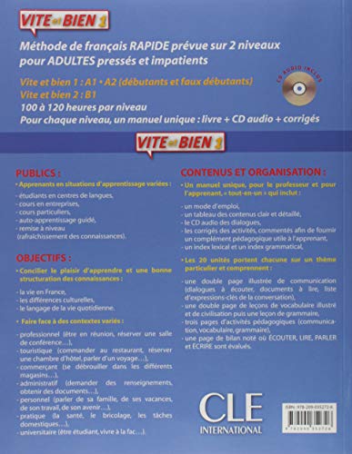 Vite et bien 1- Niveau A1-A2 + CD