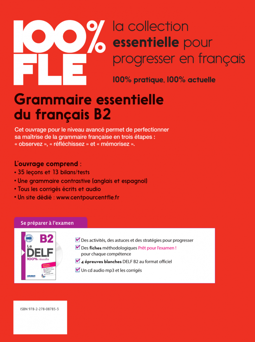 Grammaire essentielle du français niv. B2 - Livre + CD 100% FLE;j