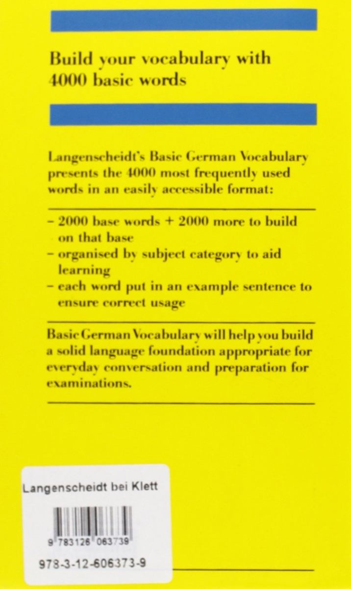  Langenscheidts Grundwortschatz Deutsch: Basic German Vocabulary