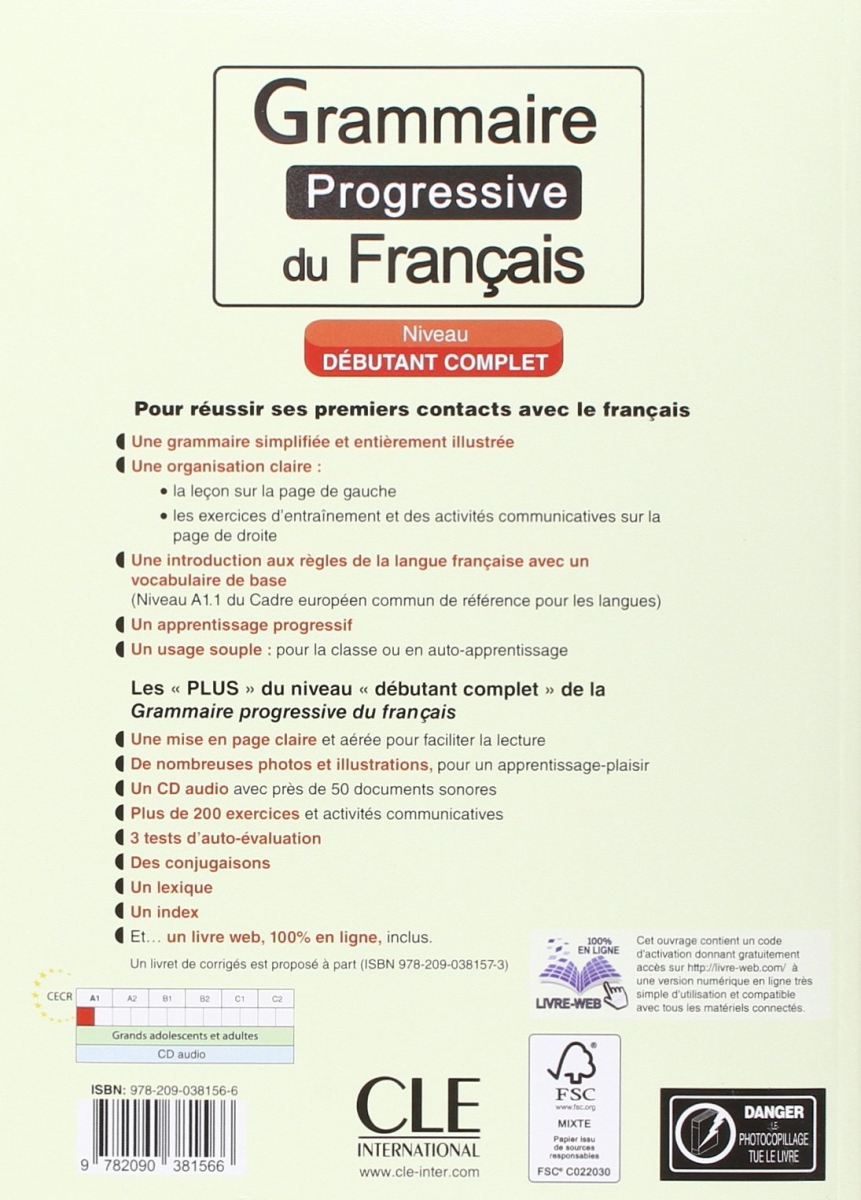  Grammaire progressive - debutant complet + CD