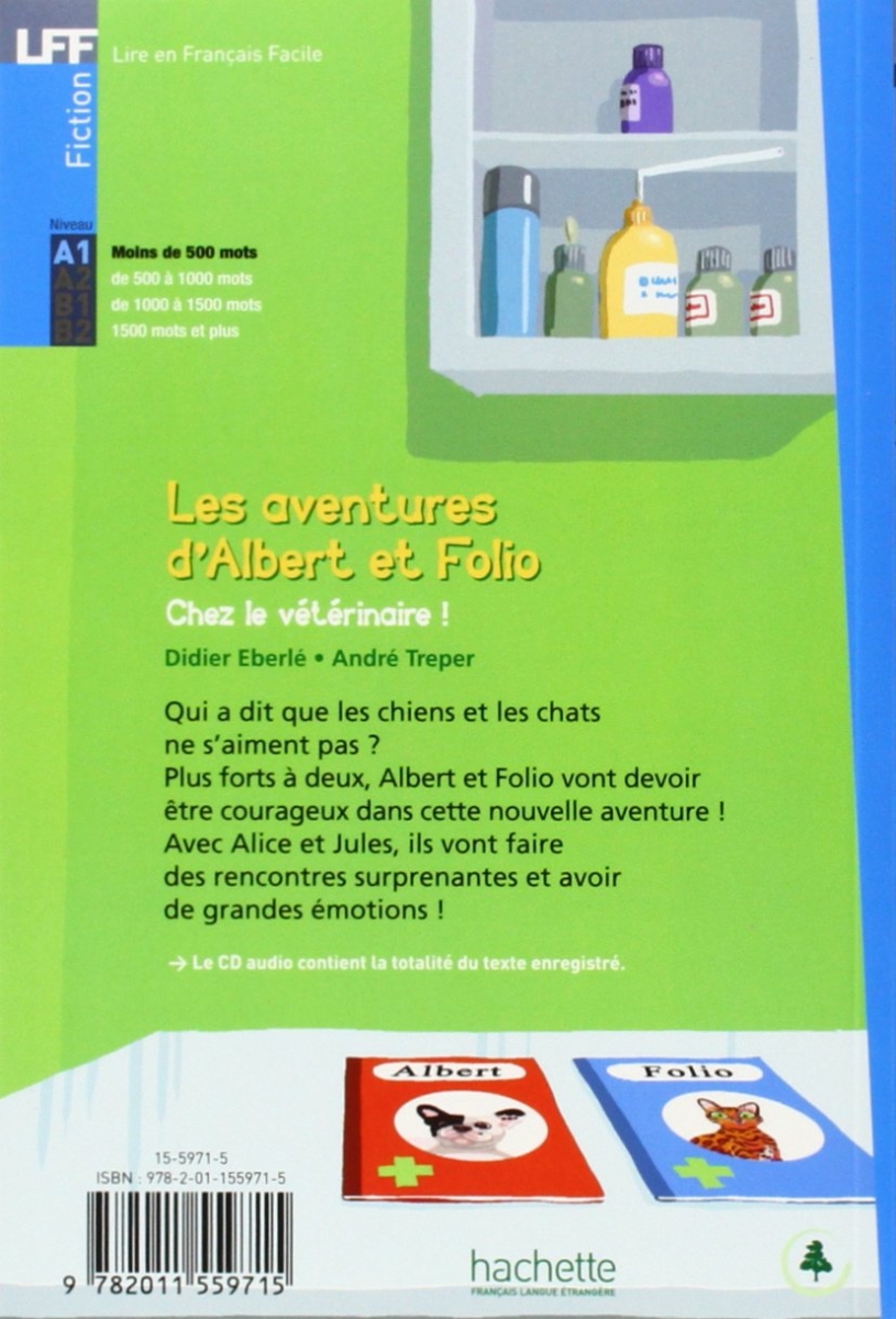 Albert et Folio - Chez le veterinaire + CD Audio MP3 داستان فرانسه