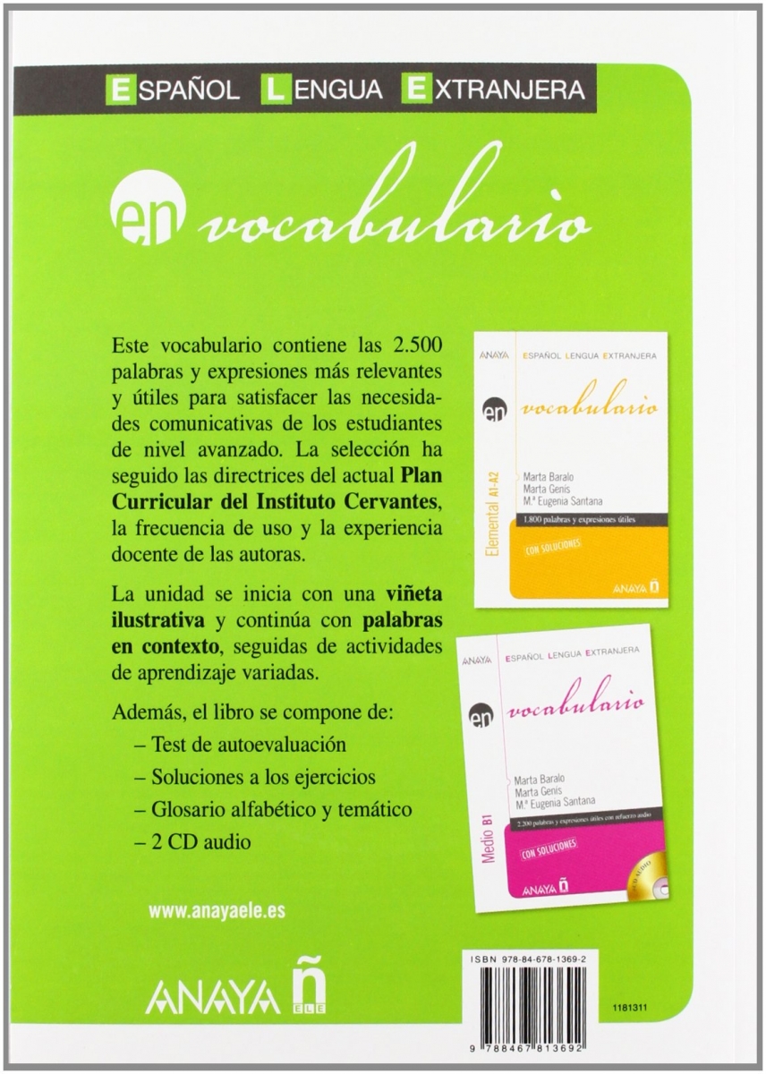 Vocabulario - Nivel Avanzado B2 Con Soluciones + CD