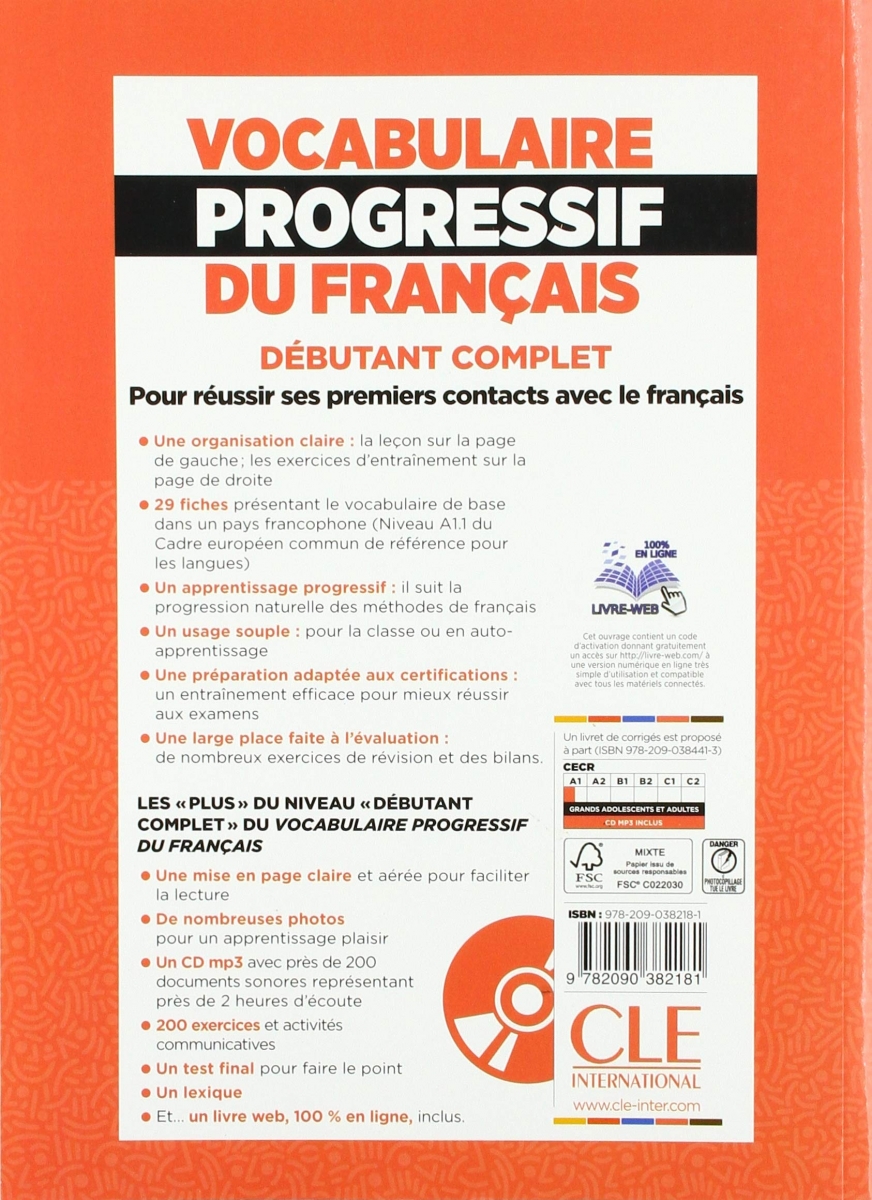 Vocabulaire progressif du français - Niveau débutant complet 