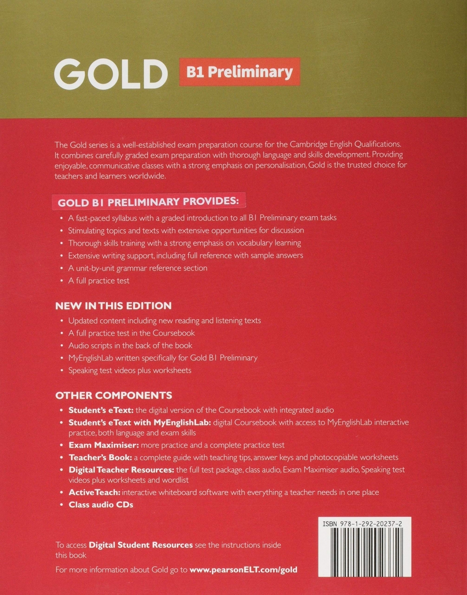 Gold B1 Preliminary New Edition Coursebook+Exam Maximiser