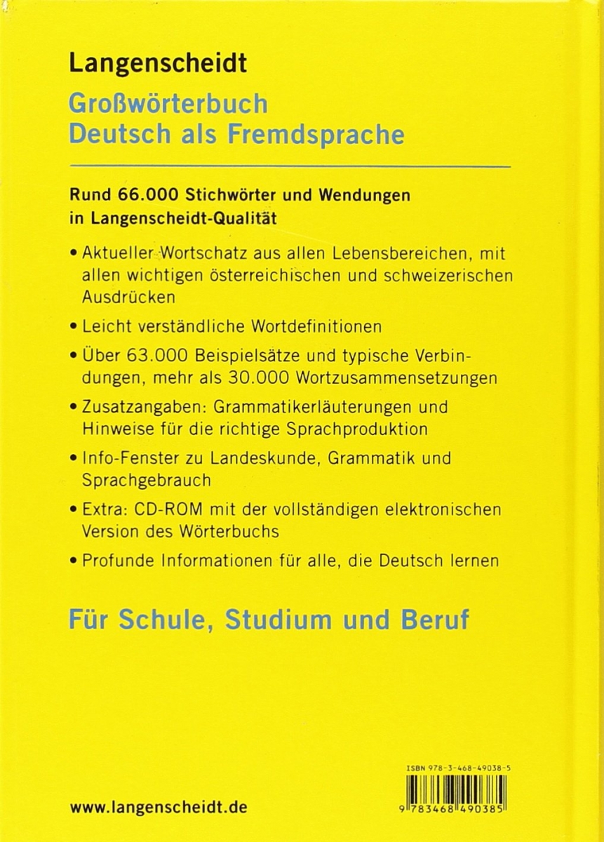 Langenscheidt Großwörterbuch Deutsch als Fremdsprache