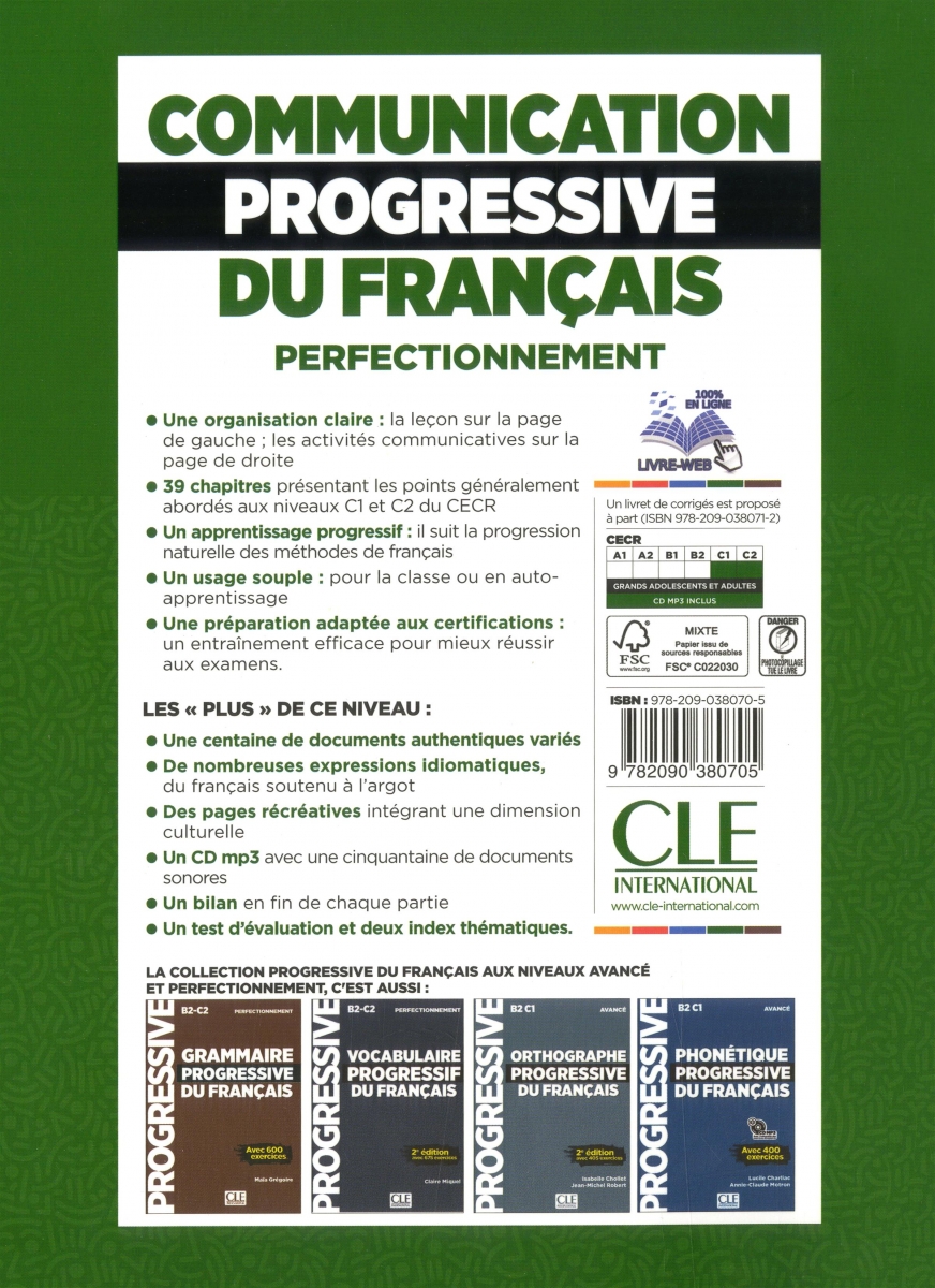 Communication progressive du français - Niveau perfectionnement + CD رنگی
