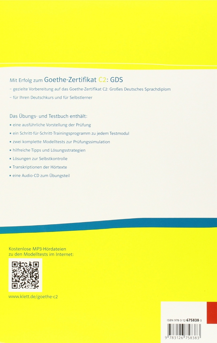 MIT Erfolg Zum Goethe-Zertifikat: Ubungs- Und Testbuch C2