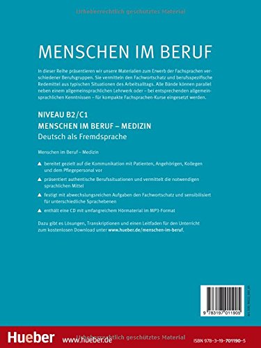 Menschen im Beruf - Medizin: Kursbuch B2/C1