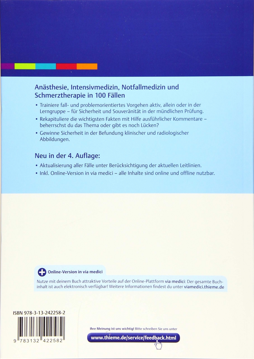 Fallbuch Anästhesie, Intensivmedizin und Notfallmedizin رنگی